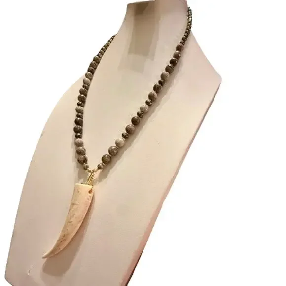 Tess & Tricia 14K Gold Filled Long Horn Beaded Necklace - Picture 8 of 8